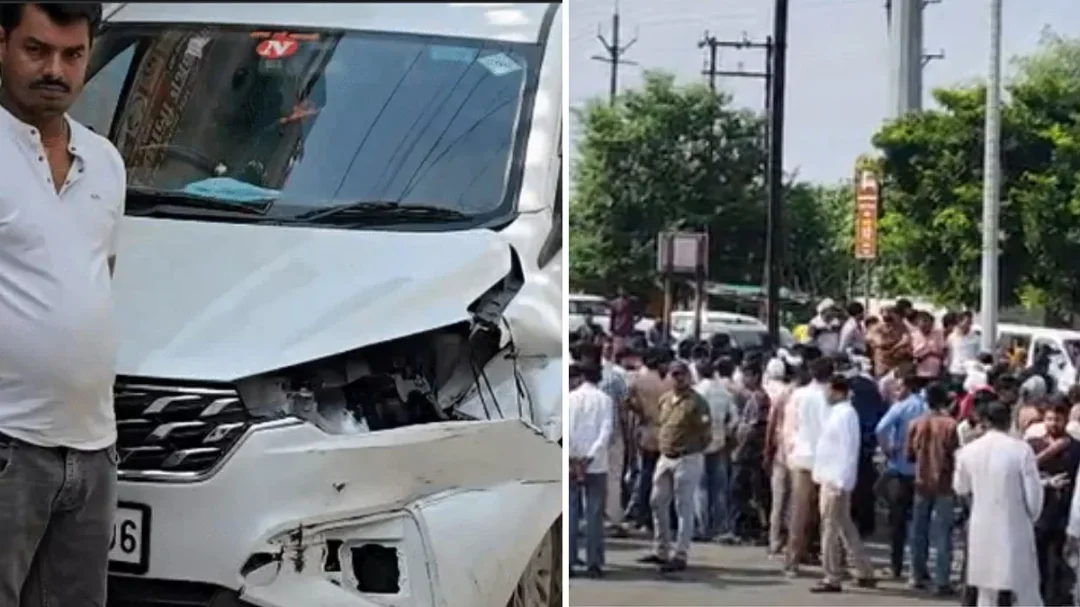 मोरना में ट्रैक्टर-ट्रॉलियाँ पुलिस को देखकर भागी, एक कार को मारी टक्कर