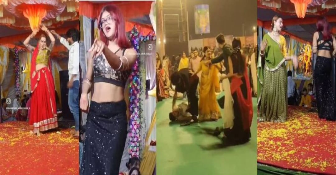 भोपाल में नवरात्रि पर दो विवादित घटनाएं, झांकी के सामने अश्लील डांस और गरबा में मारपीट